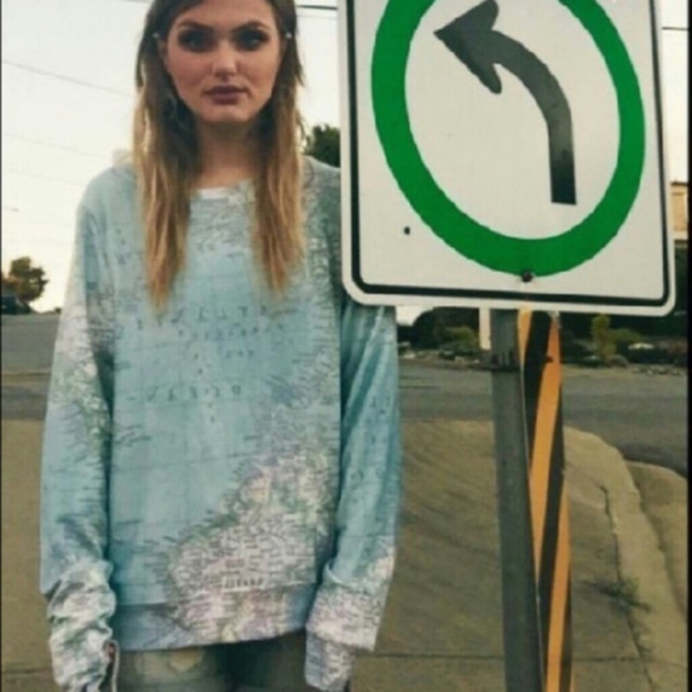 Rare 💥 plain Wildfox map jumper